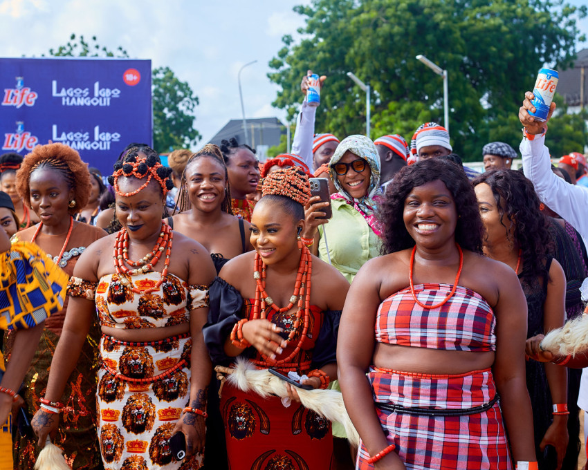 Ladies cheering at a cultural event 3