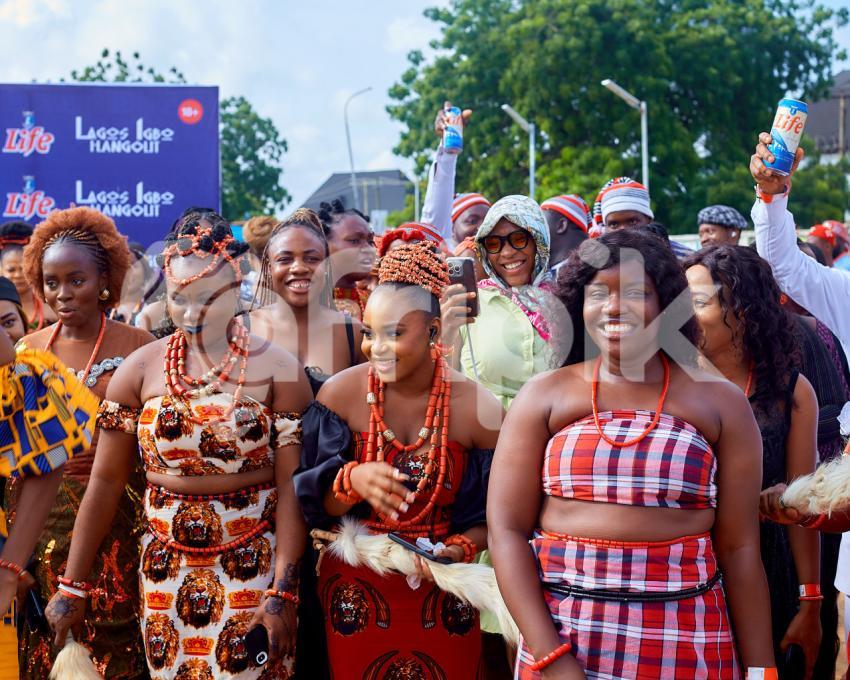 Ladies cheering at a cultural event 3