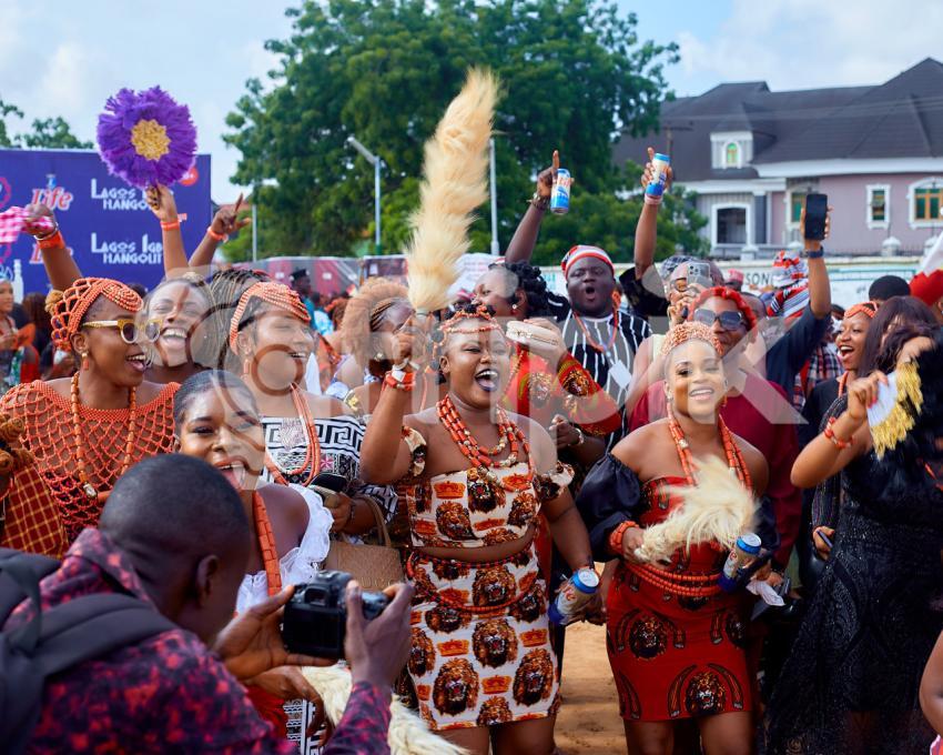 Ladies cheering at a cultural event 5