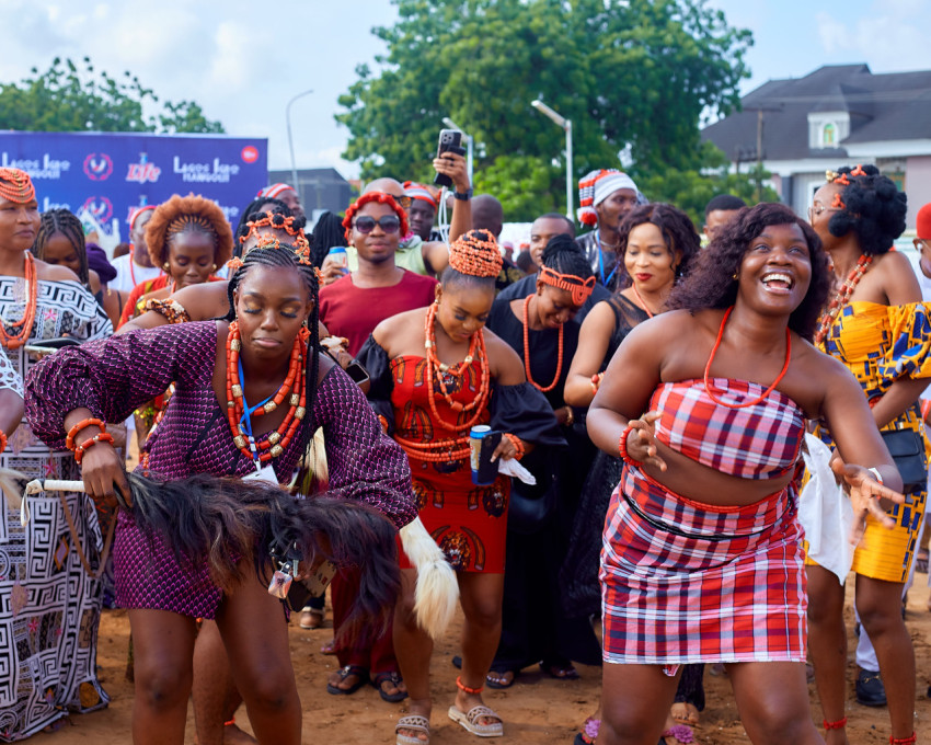 Ladies dancing at a cultural event