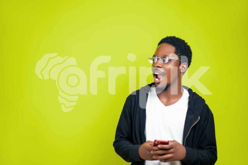 Boy with his mouth open