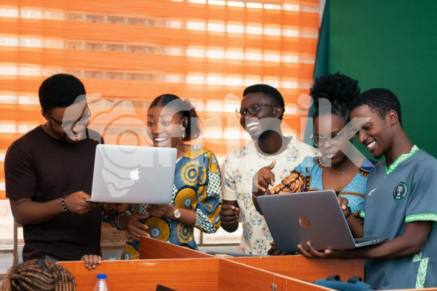 Colleagues working in the office