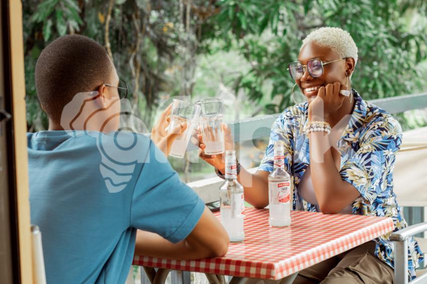 Boy and girl hanging out