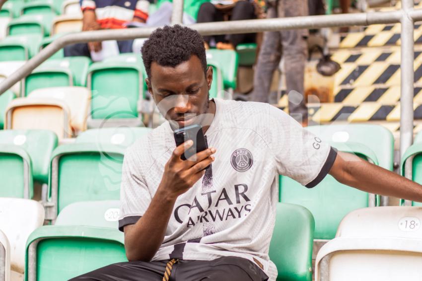 Boy looking at phone