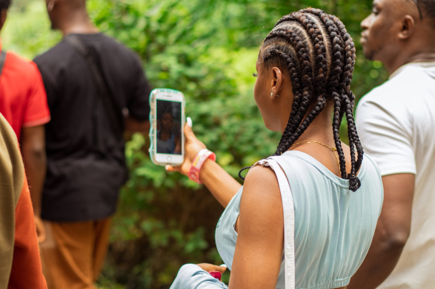 A girl taking a photo