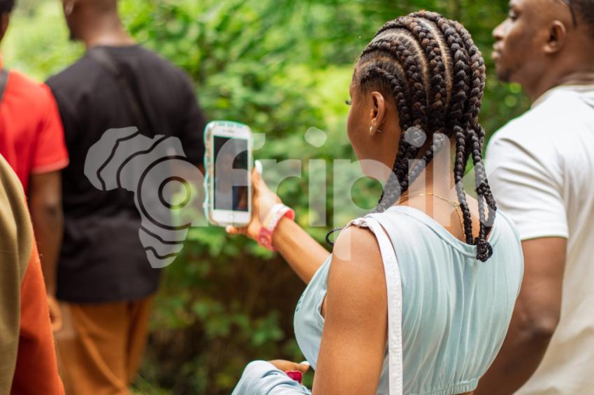 A girl taking a photo