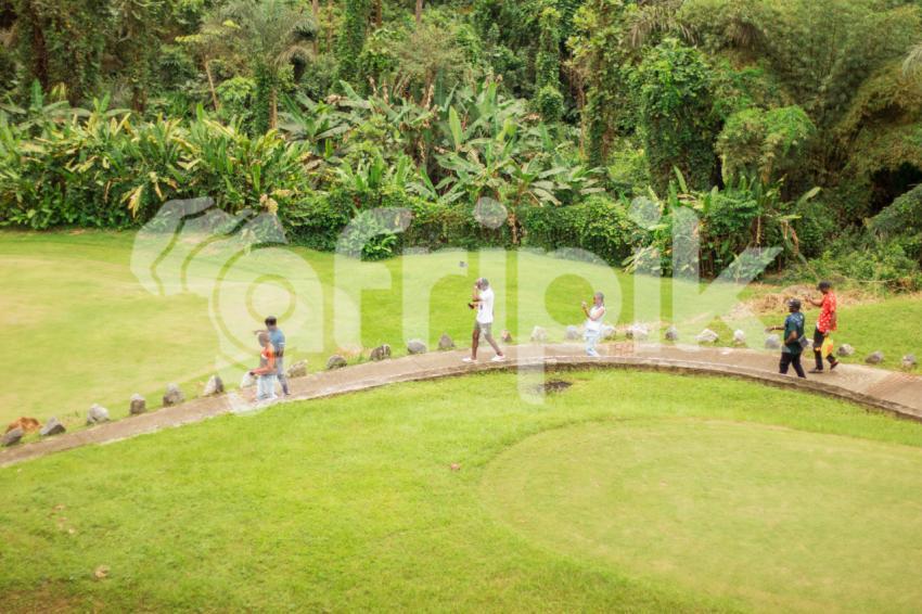 People walking along a pathway