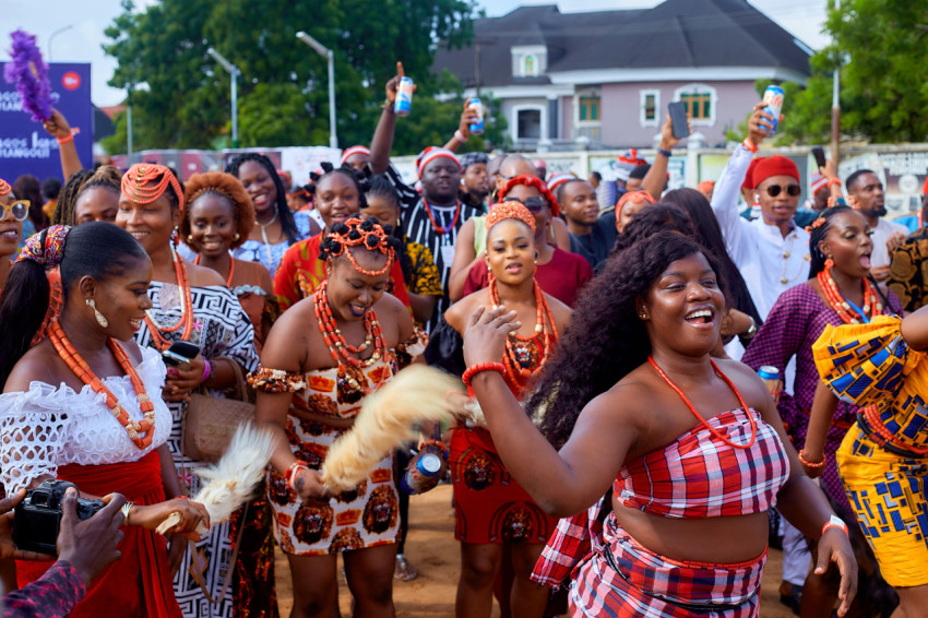 Ladies cheering at a cultural event 4