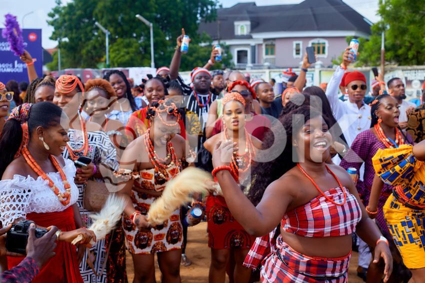 Ladies cheering at a cultural event 4