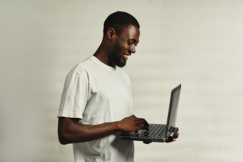 Boy with laptop