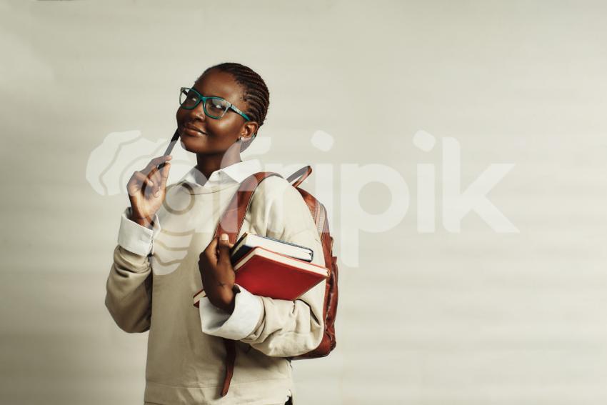 School girl thinking