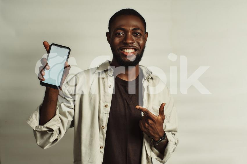 Boy with mobile phone