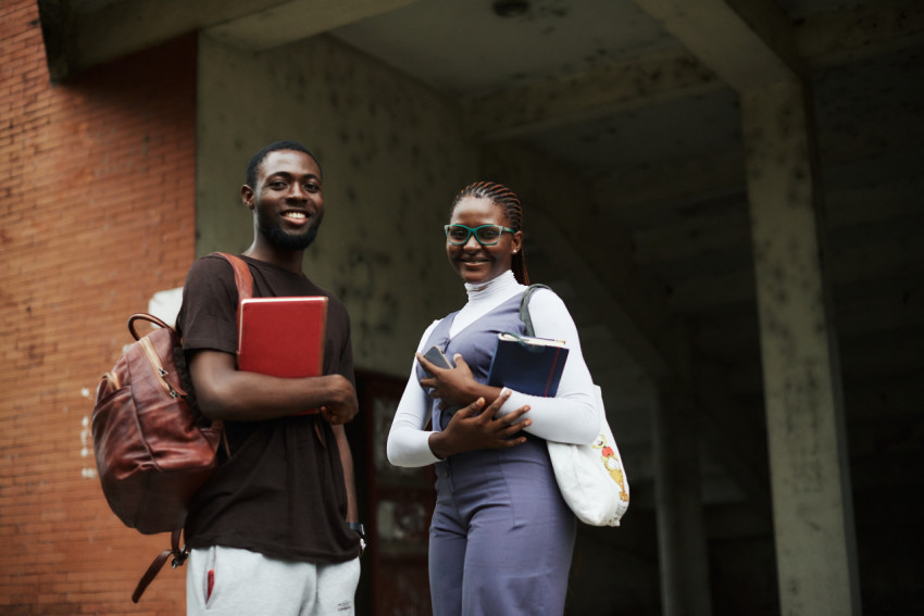 Students smiling