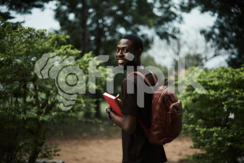 Student looking back