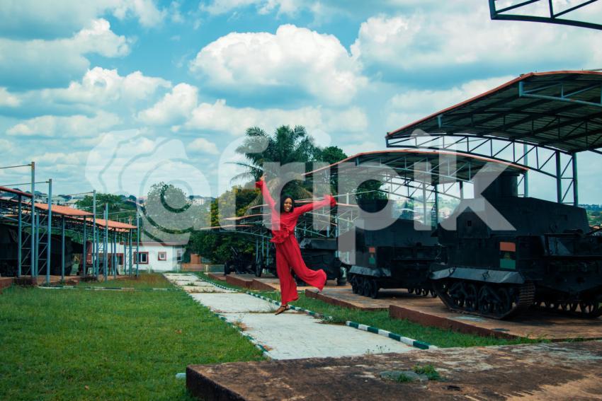 Happy girl in National War Museum