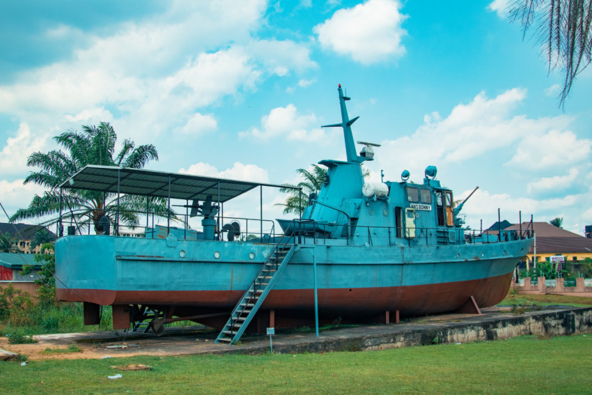 A war ship in the Nigerian War Museum