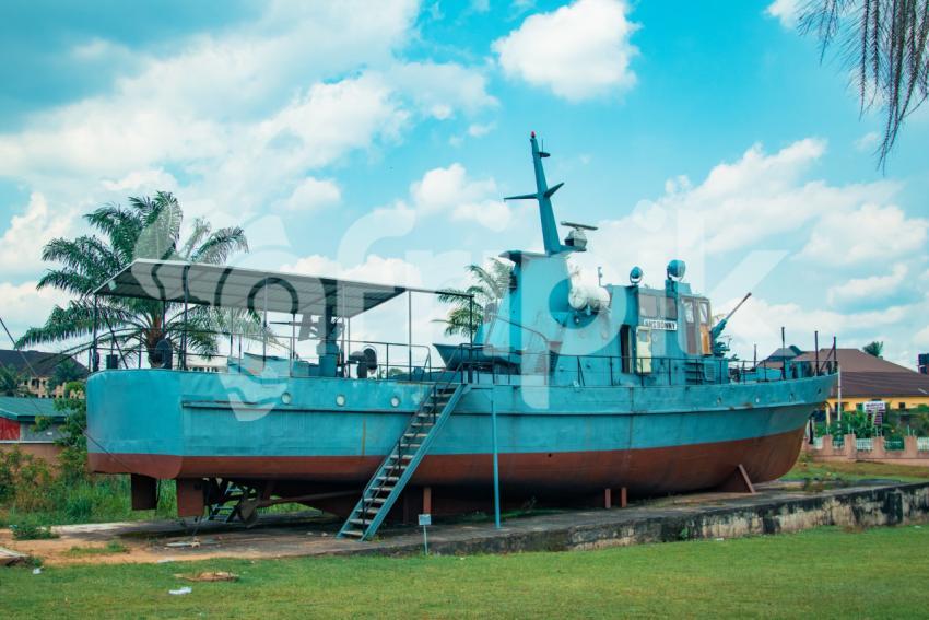 A war ship in the Nigerian War Museum