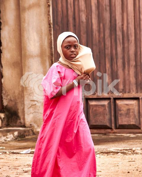 Girl Child on pink gown
