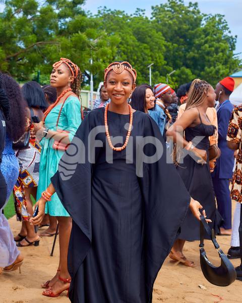 Girl on traditional beads