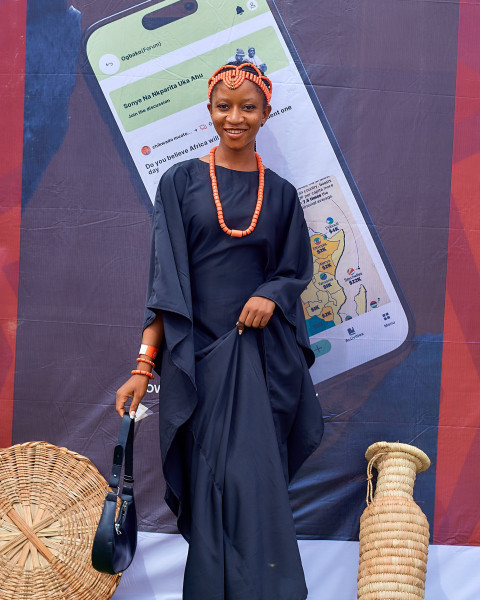 Girl wearing traditional beads