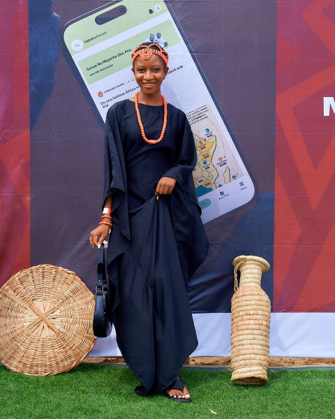 Girl wearing traditional beads 1