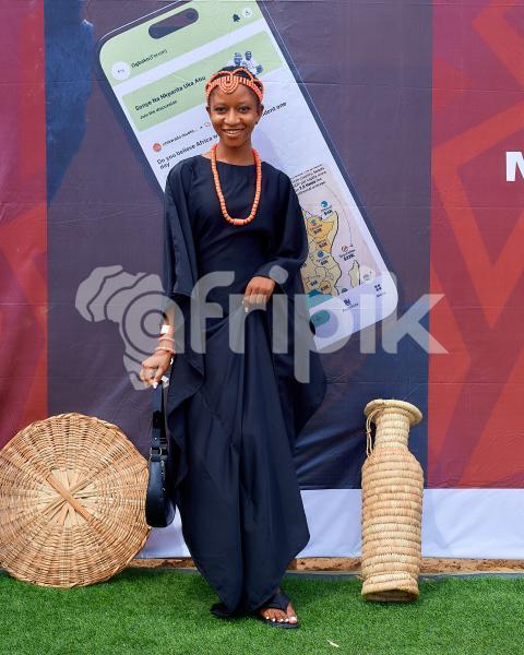 Girl wearing traditional beads 1