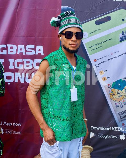 Boy wearing Ankara shirt