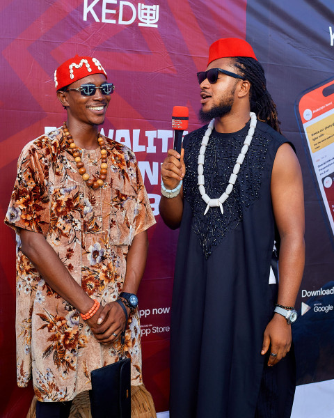 Two boys in traditional attire