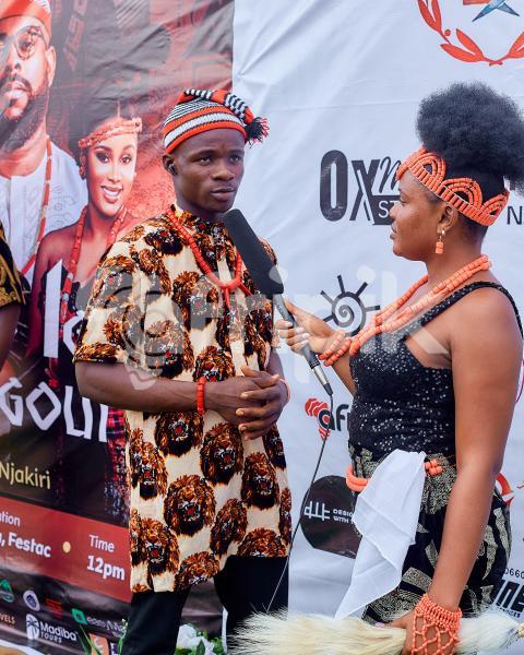 Boy and girl in traditional outfits