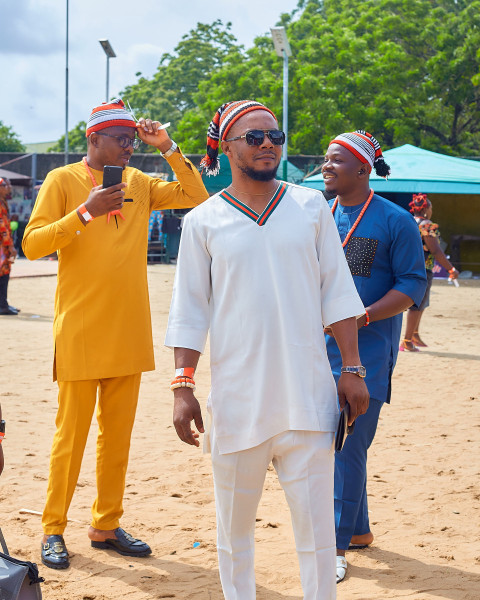 Boys wearing traditional caps