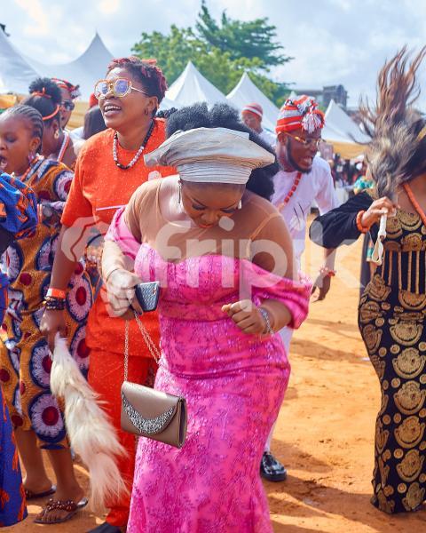 A lady dancing in traditional attire
