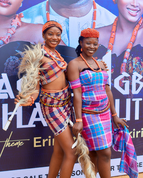 Two girls in a cultural attire