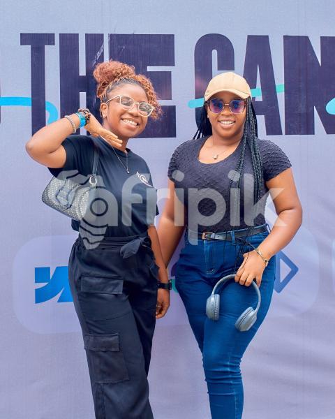 Two girls at a photo shoot