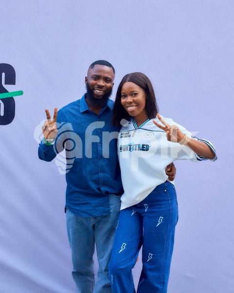 Boy and girl posing for a photo