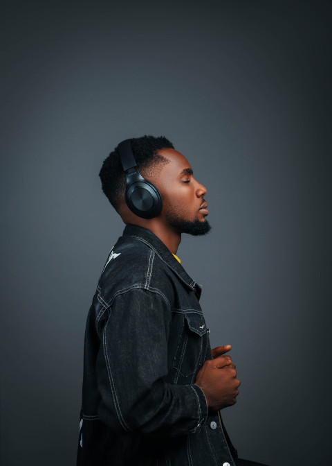 Boy listening to music