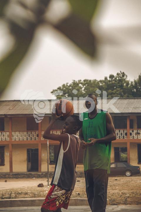 Kids playing basketball