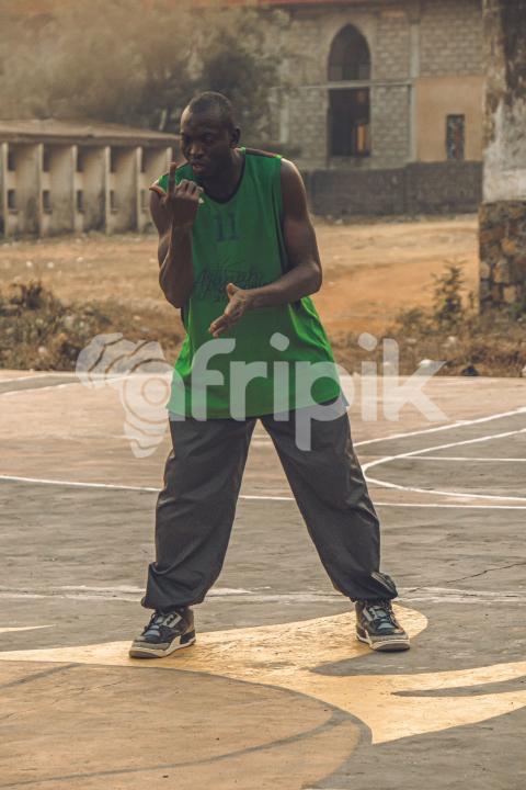 Baketball Coach playing basketball