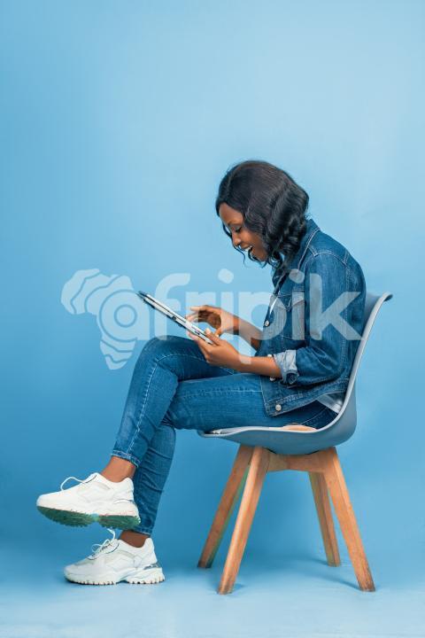 Girl using her tab