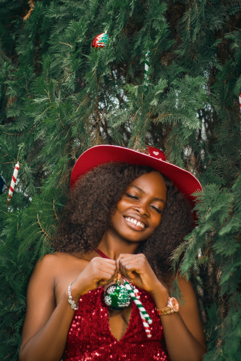 Girl with christmas decoration