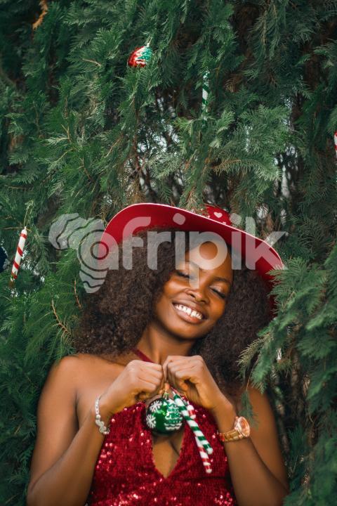 Girl with christmas decoration
