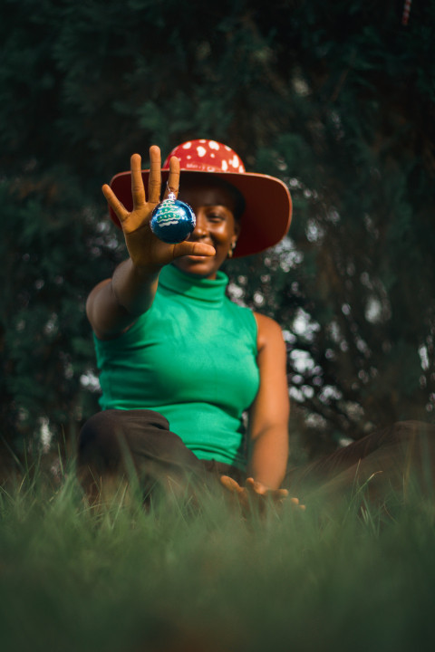 Girl with christmas ball