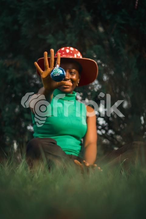 Girl with christmas ball