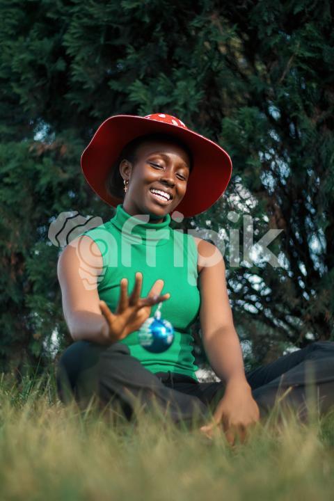 Girl with christmas ball