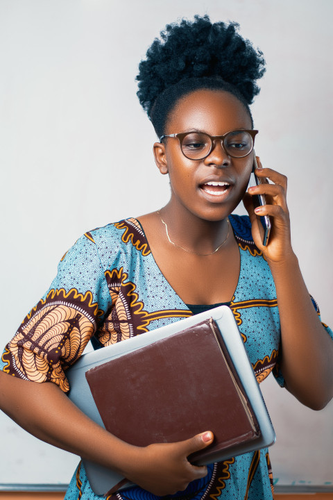 Teacher making a phone call