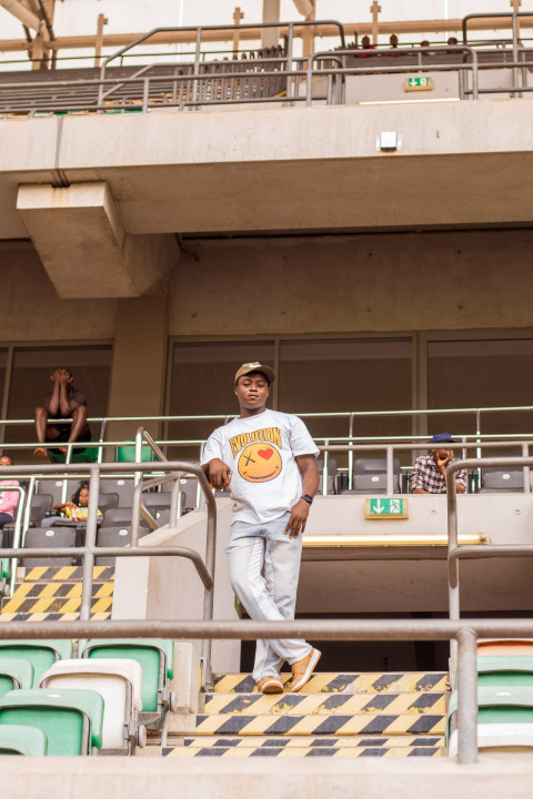 Boy standing in the stadium