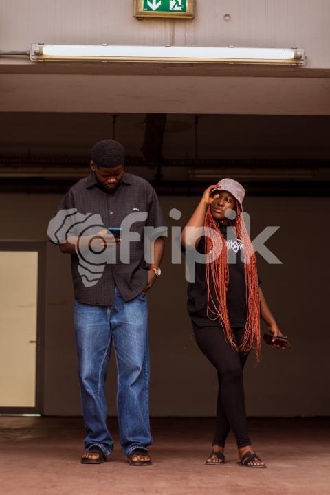Boy and girl standing