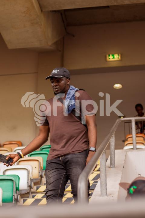 Boy walking on stairs
