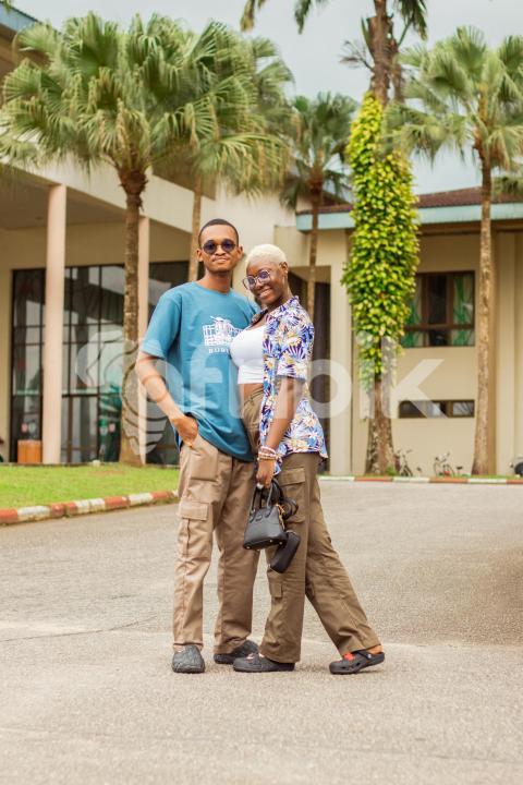 Girl and boy standing