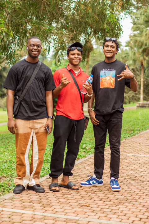 Smiling boys standing