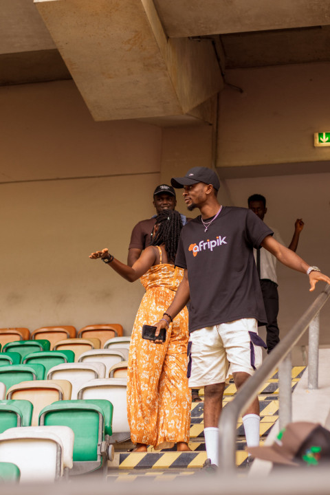 Boy standing in stadium